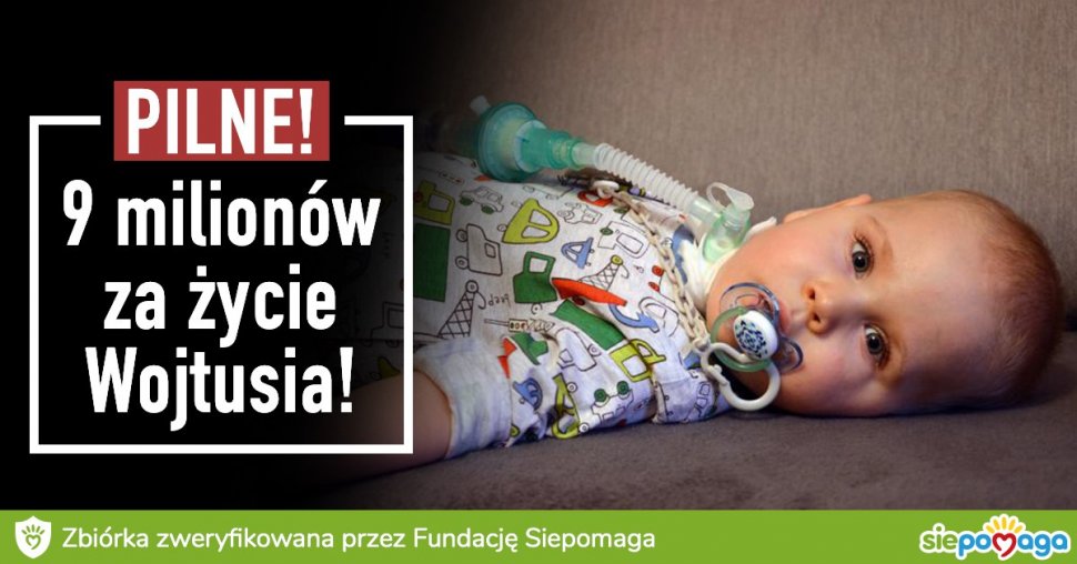 Plakat akcji zbiórki pieniędzy na chorego chłopca