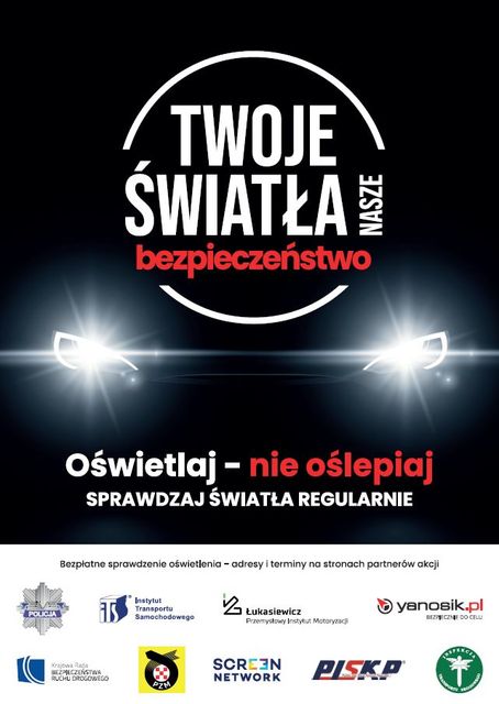 Plakat kampanii Twoje Światła - Nasze Bezpieczeństwo