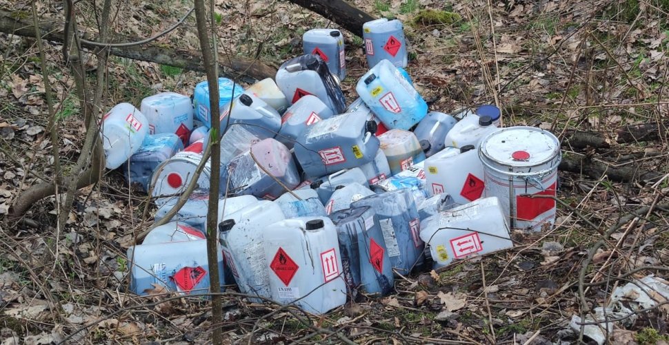Ujawnione w lesie chemiczne odpady
