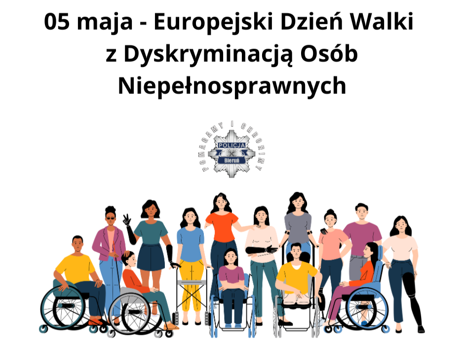 Na zdjęciu widzimy napis 05 maja - Europejski Dzień Walki z Dyskryminacją Osób Niepełnosprawnych