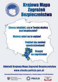 Plakat promujący Krajową Mapę Zagrożeń Bezpieczeństwa