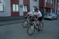 Policjanci w patrolu rowerowym
