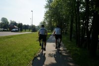 Policjanci w patrolu rowerowym