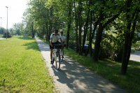 Policjanci w patrolu rowerowym