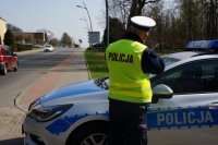 Policjant ruchu drogowego na działaniach