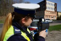 Policjant ruchu drogowego na działaniach