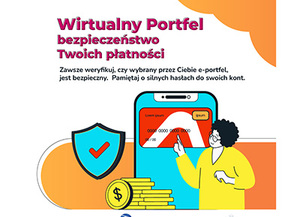 Na zdjęciu widzimy napis Wirtualny portfel - alternatywa dla tradycyjnego portfela