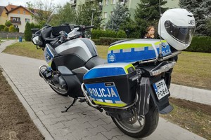 Na zdjęciu widzimy motocykl policyjny