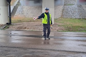 Na zdjęciu widzimy policjanta