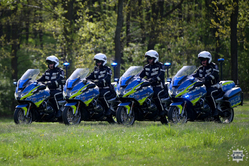Na zdjęciu widzimy motocykle policyjne