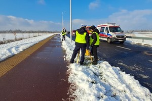 Na zdjęciu widzimy miejsce ćwiczeń wypadku drogowego służb