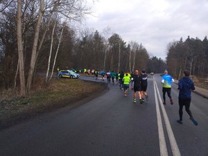 Na zdjęciu widzimy zabezpieczenie 11. Bieruński Bieg Utopca dla WOŚP&quot;