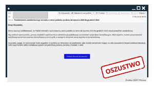 Na zdjęciu widzimy napis Oszustwa na „zwrot podatku” i „rozliczenia PIT” – jak się chronić przed wyłudzeniami?