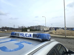 Na zdjęciu widzimy policjanta  w czasie kontroli