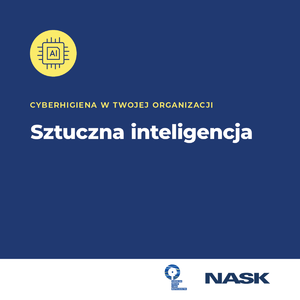 Na zdjęciu widzimy napis Sztuczna inteligencja a oszustwa internetowe