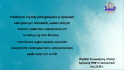 Szkolenie dla kadry kierowniczej prewencji: Działania wobec nieletnich i funkcjonowanie PdOZ