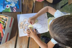 Na zdjęciu widzimy profilaktykę na pikniku nad zalewem