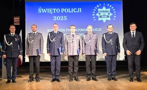 Na zdjęciu widzimy obchody Święta Policji bieruńskiej komendy