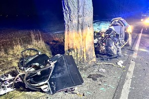 Na zdjęciu widzimy miejsce zdarzenia drogowego