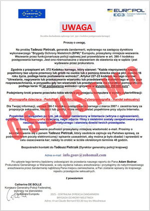 Uwaga na fałszywe e-maile „wezwanie na policję” – oszuści podszywają się pod Europol i polską Policję