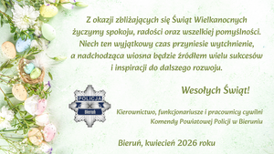 Życzenia Wielkanocne bieruńskich policjantów oraz pracowników cywilnych