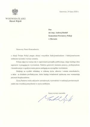 Życzenia Wojewody Śląskiego